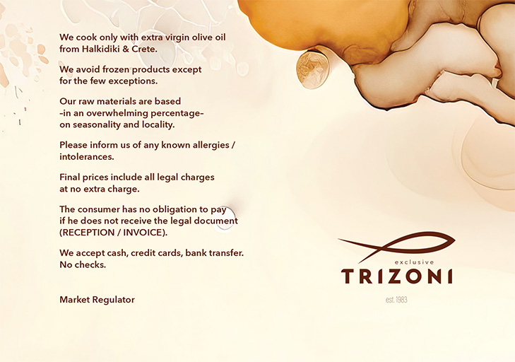 Trizoni Exclusive Menu September 2024